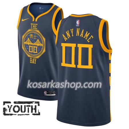 Dres Golden State Warriors Prilagođeni Nike 2018-19 City Edition Plava Swingman - Dječji